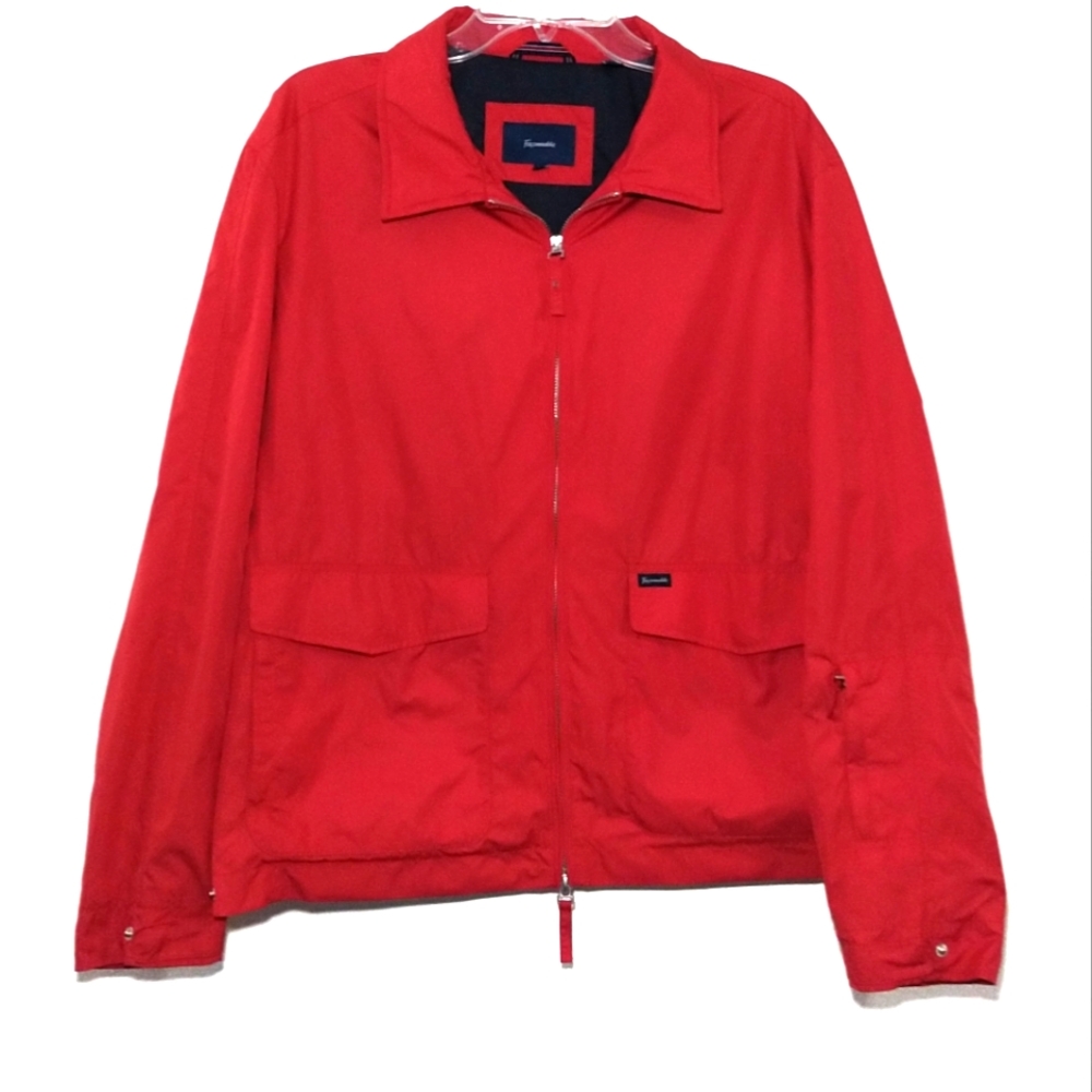 Faconnable Packable Travel Jacket Lightweight Red Navy Large